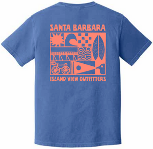 Santa Barbara Coastal Trip Tee - Flo Blue