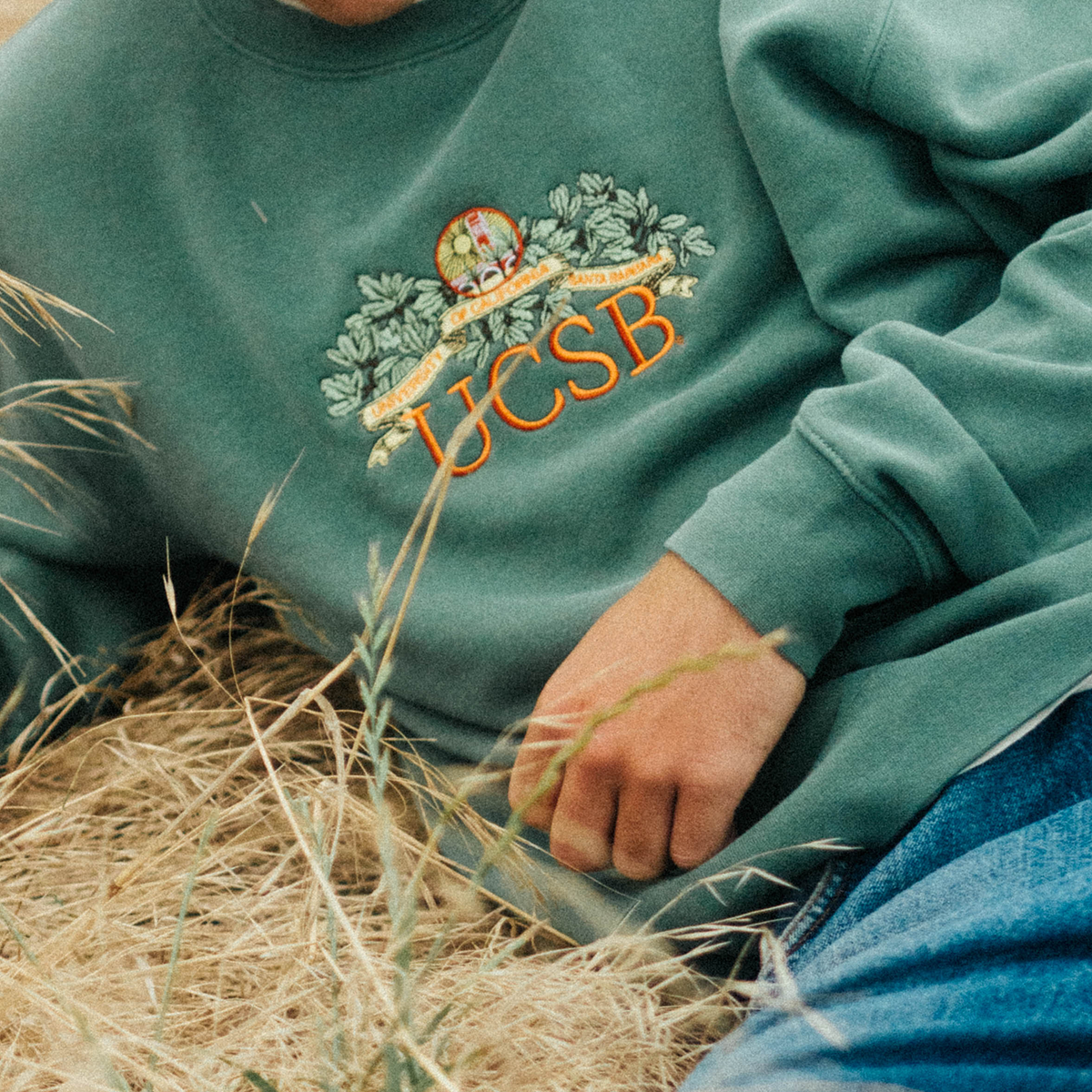 UCSB Oak &amp; Banner Embroidered Crew