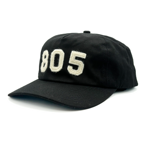 805 Felt 5 Panel Snapback - Black