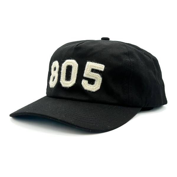 805 Felt 5 Panel Snapback - Black - Island View Outfitters