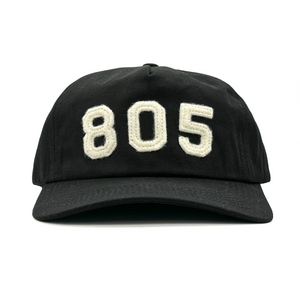 805 Felt 5 Panel Snapback - Black