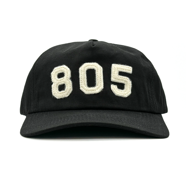 805 Felt 5 Panel Snapback - Black - Island View Outfitters