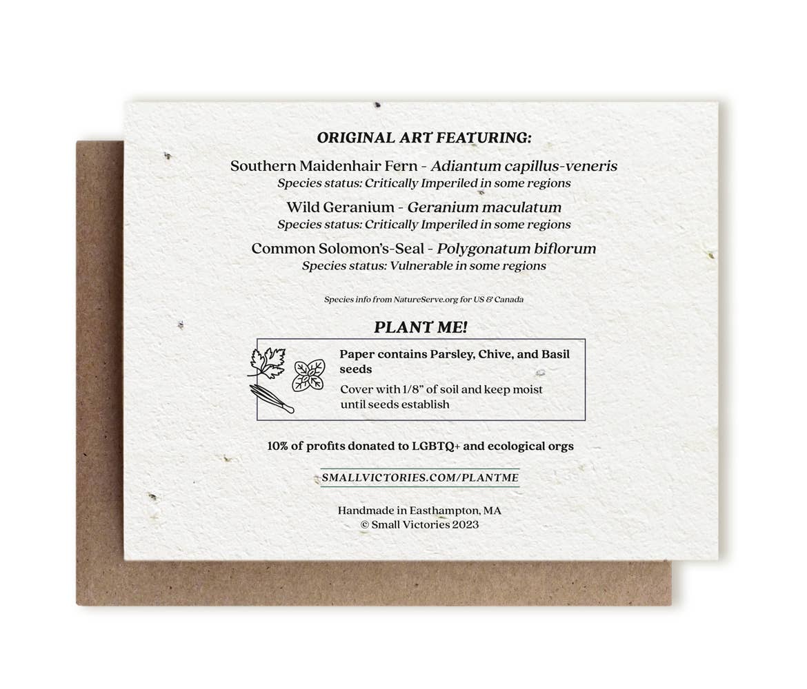 Botanical Thank You Plantable Herb  Seed Card: Glassine Sleeves