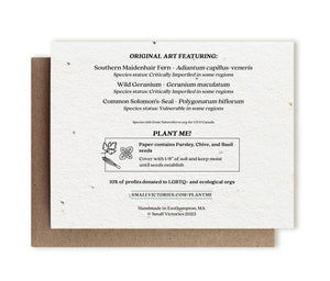 Botanical Thank You Plantable Herb  Seed Card: Glassine Sleeves