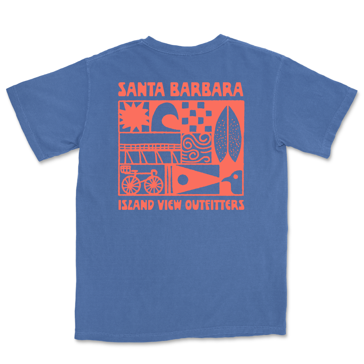 Santa Barbara Coastal Trip Tee - Flo Blue