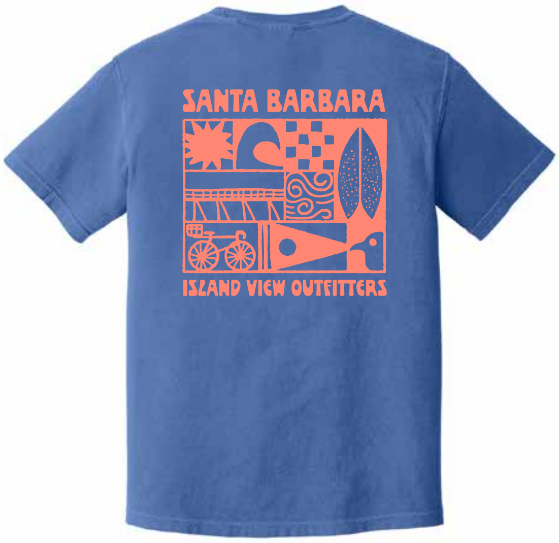Santa Barbara Coastal Trip Tee - Flo Blue