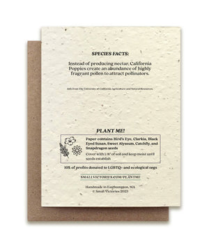 California Poppy Plantable Wildflower Seed Card: Glassine Sleeves