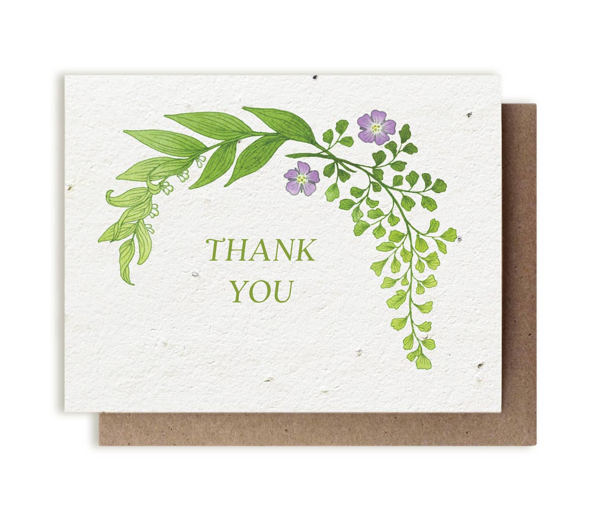 Botanical Thank You Plantable Herb  Seed Card: Glassine Sleeves
